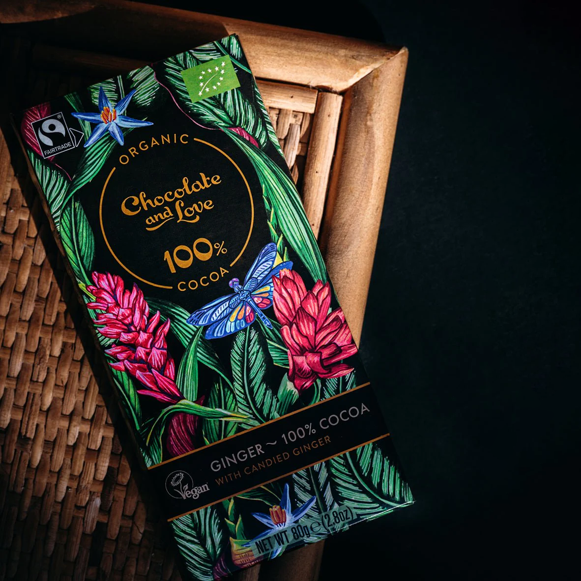 100% Organic Dark Chocolate With Candied Ginger