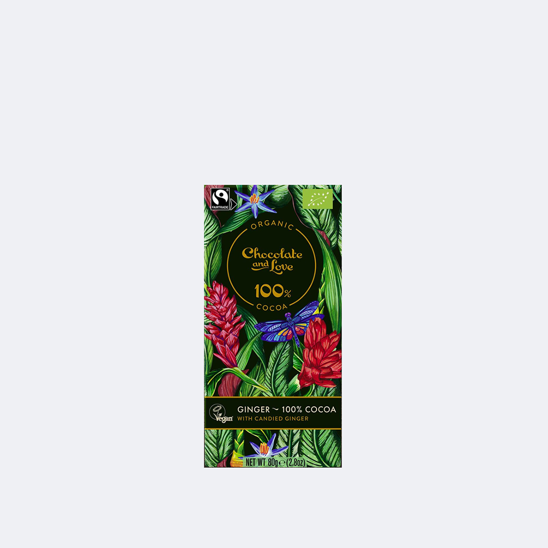 100% Organic Dark Chocolate With Candied Ginger