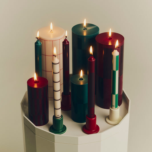 Pattern Candle _ Reds & Bordeaux _ Set 4