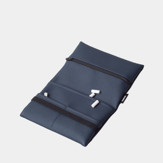 Vegan Leather Pouch . Dark Blue