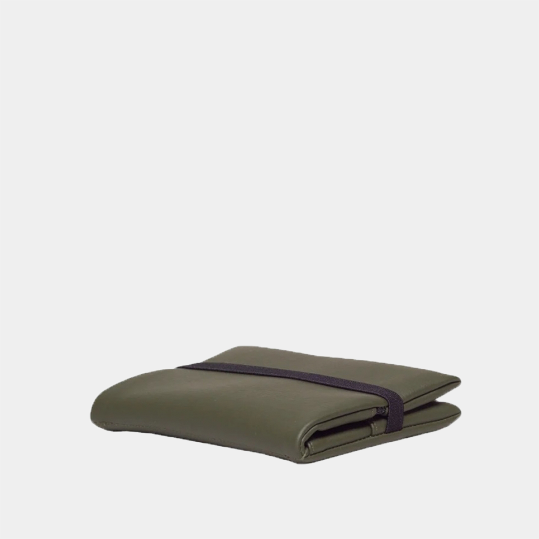 Vegan Leather Pouch . Olive Green