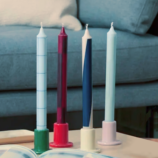 Pattern Candle _ Blues & Bordeaux _ Set 4