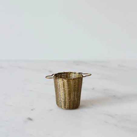 Large Woven Brass Tea Strainer