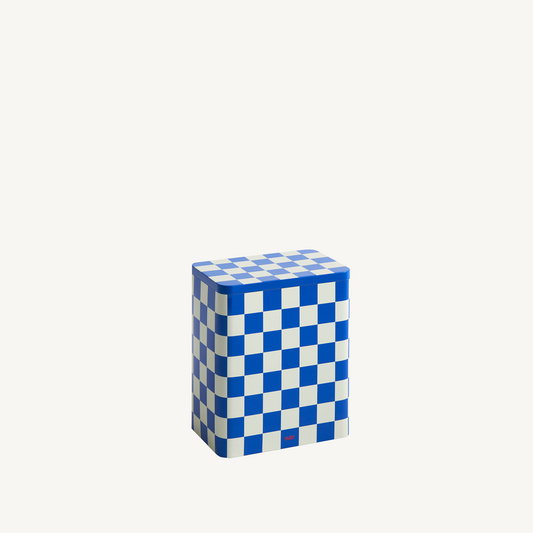 Tin Container Blue & Off-white