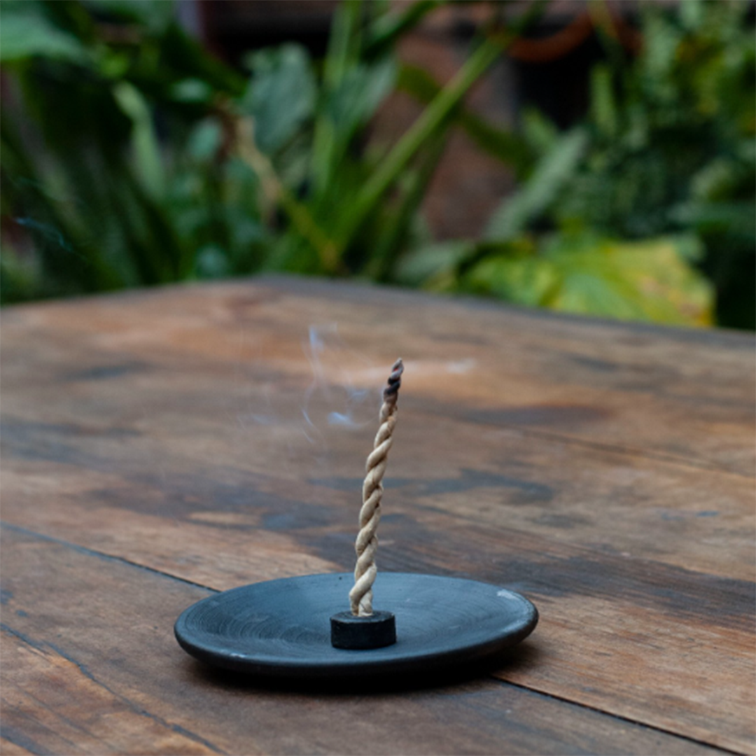 Black Terracotta Incense Holder