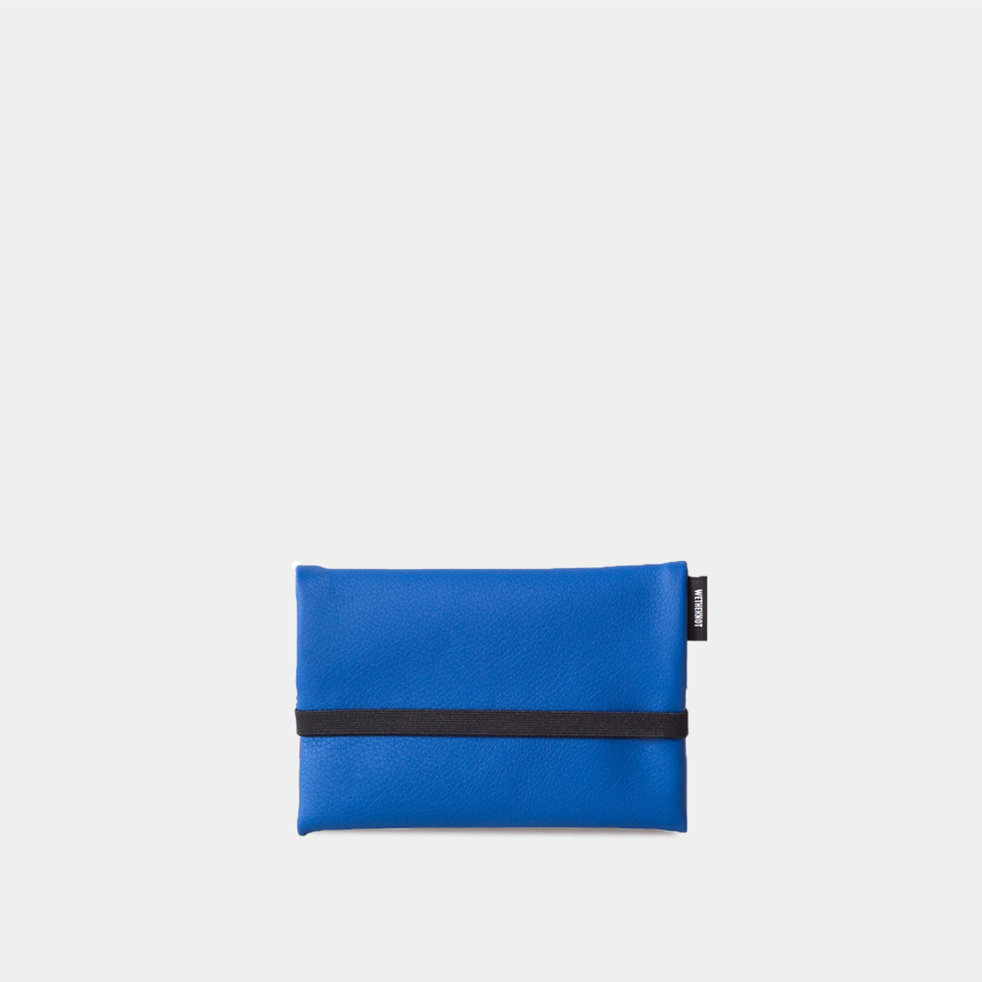 Vegan Leather Pouch . Blue