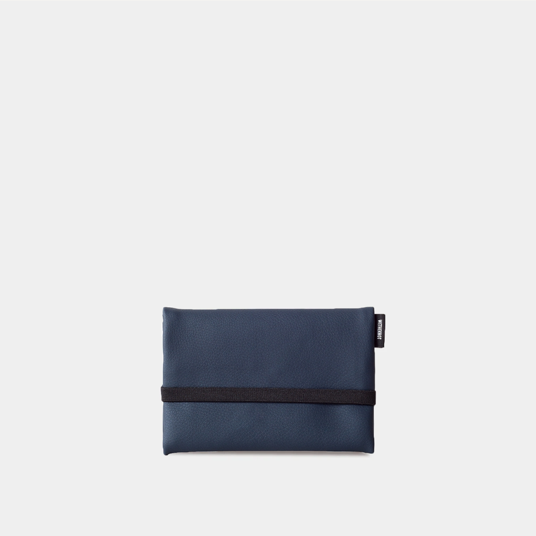 Vegan Leather Pouch . Dark Blue