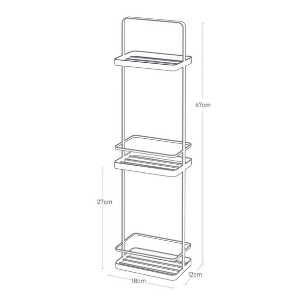 3-Tiered Bath Rack Slim _ White