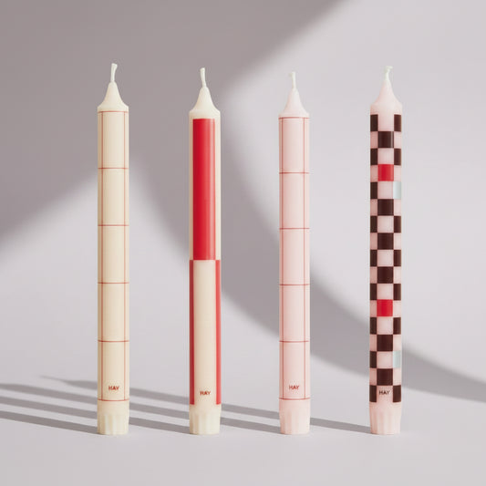 Pattern Candle _ Reds & Bordeaux _ Set 4