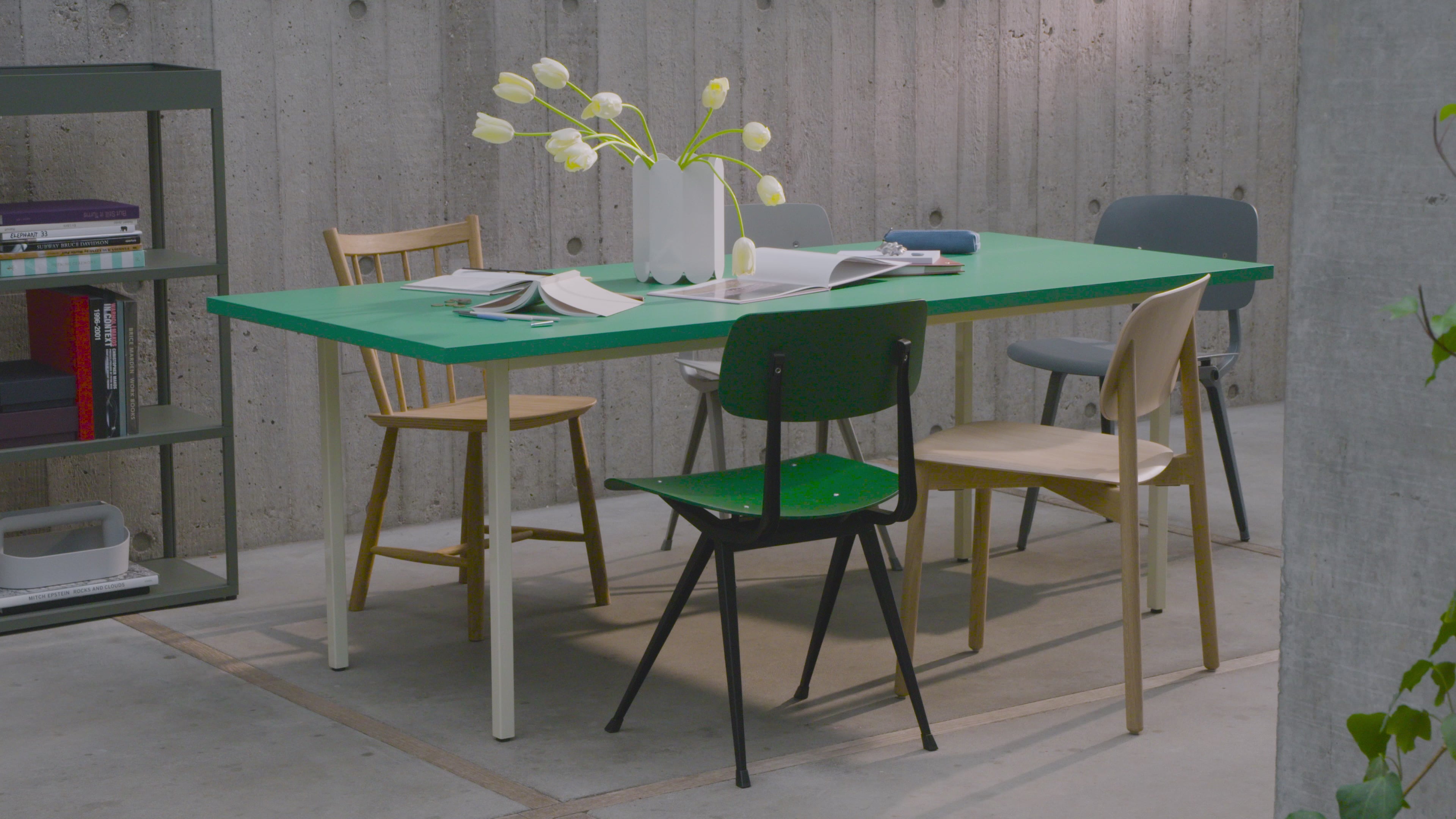 Load video: HAY TWO-COLOUR TABLE BY MULLER VAN SEVEREN