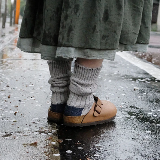 Recycled Cotton Ribbed Socks _ Light Grey, Charcoal or Brown