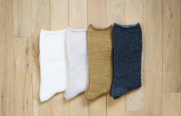 Wool Silk Socks _ Beige, Mustard or Charcoal