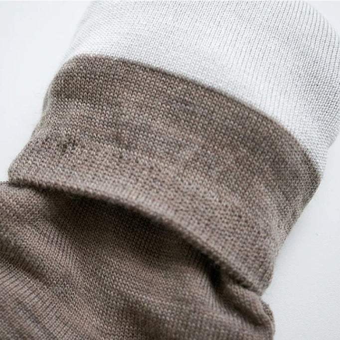 Silk Wool Double-faced Socks _ Brown or Dark Mocha