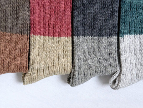 Wool Cotton Slab Socks _ Red
