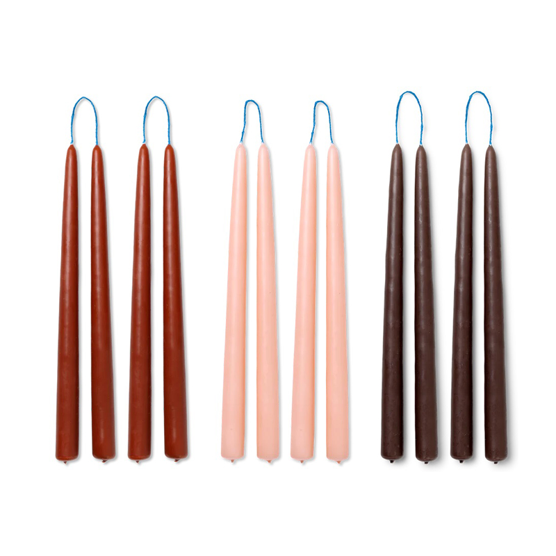 Set of 2 Dipped Candles _ Rust, Blush or Brown