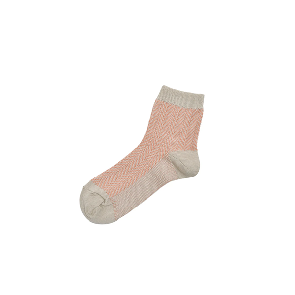 Giza Cotton Herringbone Socks _ Yellow, Navy, Red or Coral Pink