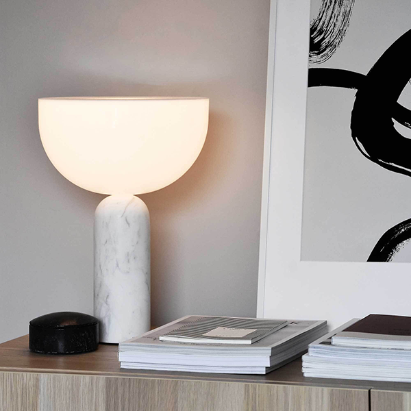 Kizu Table Lamp _ White Marble, Small