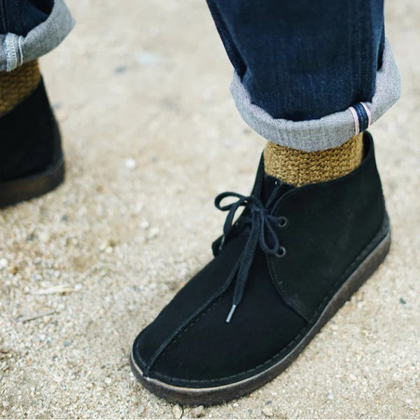 Wool Cotton Boots Socks _ Mustard