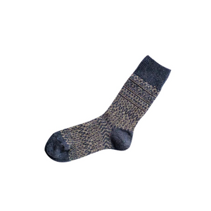 Wool Jacquard Socks _ Navy