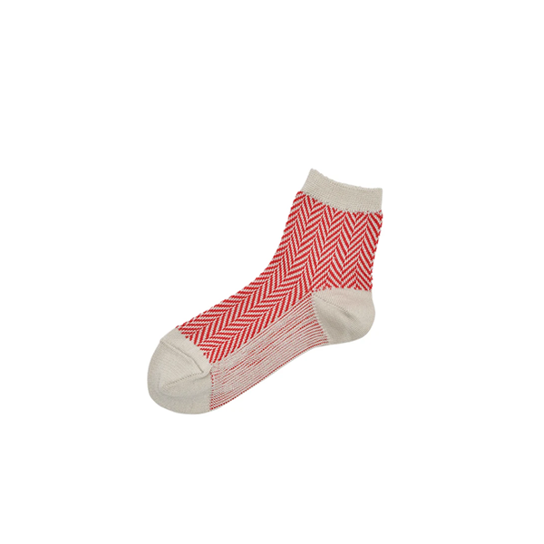 Giza Cotton Herringbone Socks _ Yellow, Navy, Red or Coral Pink