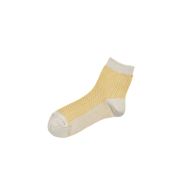 Giza Cotton Herringbone Socks _ Yellow, Navy, Red or Coral Pink